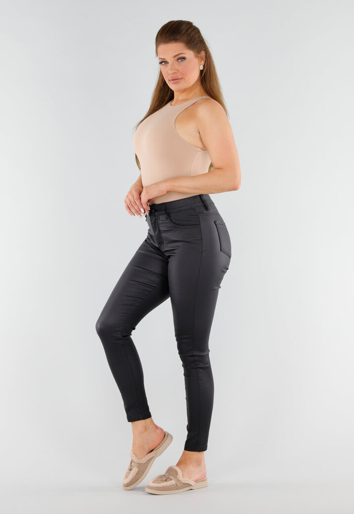 Nude String Body Mouwloos met Hoge Hals