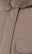 Taupe Korte Jas met Imitatiebontkraag