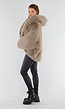 Beige Oversized Faux Fur Jas met Capuchon