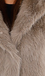 Beige Oversized Faux Fur Jas met Capuchon