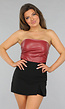 Burgundy Bandeau Top in Lederlook