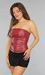Burgundy Bandeau Top in Lederlook