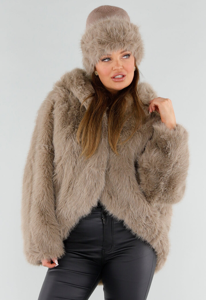Gebreide Muts met Brede Faux Fur Rand