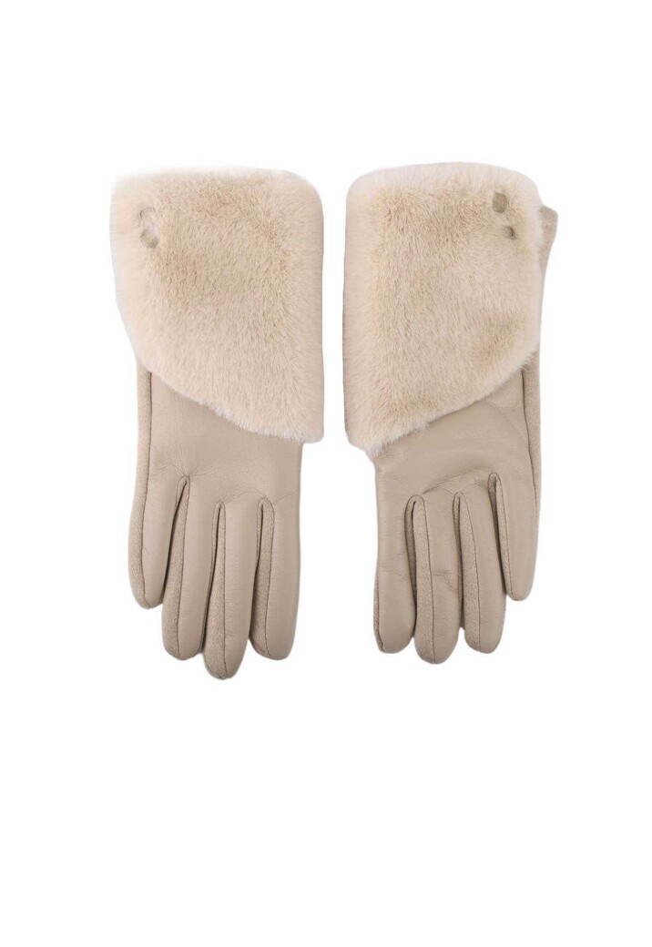 Leren Handschoenen met Faux Fur