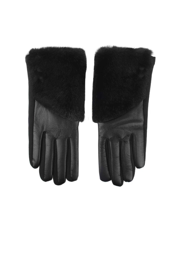 Leren Handschoenen met Faux Fur