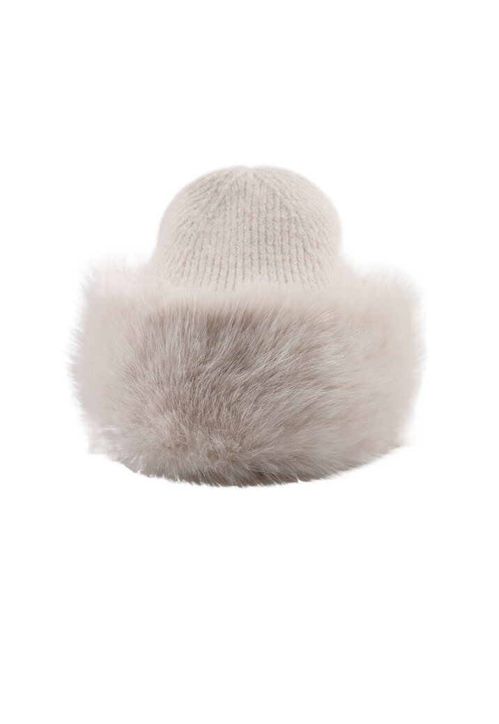 Gebreide Muts met Brede Faux Fur Rand