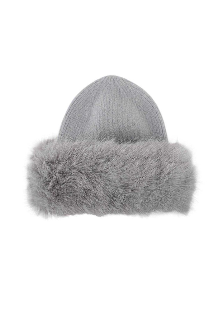 Gebreide Muts met Brede Faux Fur Rand