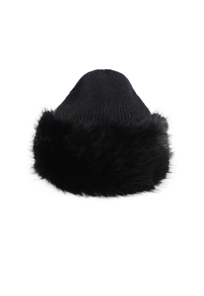 Gebreide Muts met Brede Faux Fur Rand
