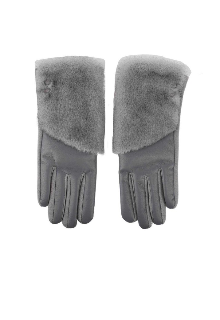 Leren Handschoenen met Faux Fur