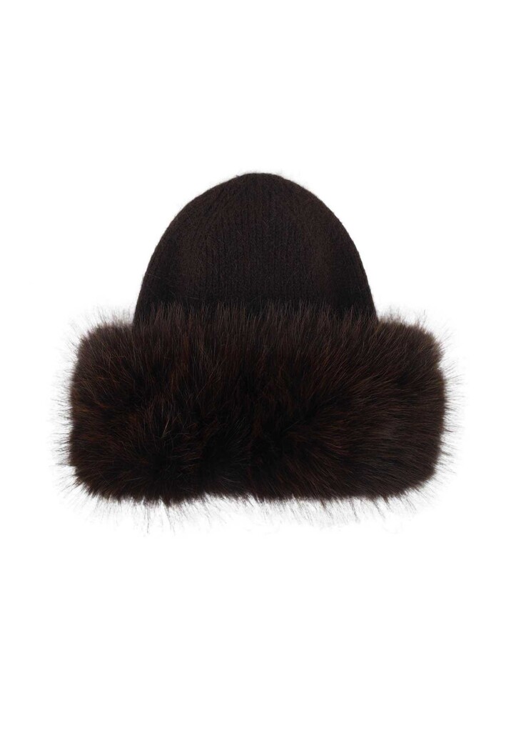 Gebreide Muts met Brede Faux Fur Rand