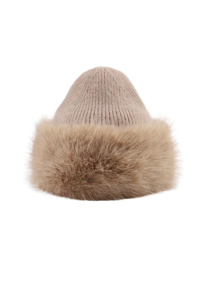 Gebreide Muts met Brede Faux Fur Rand