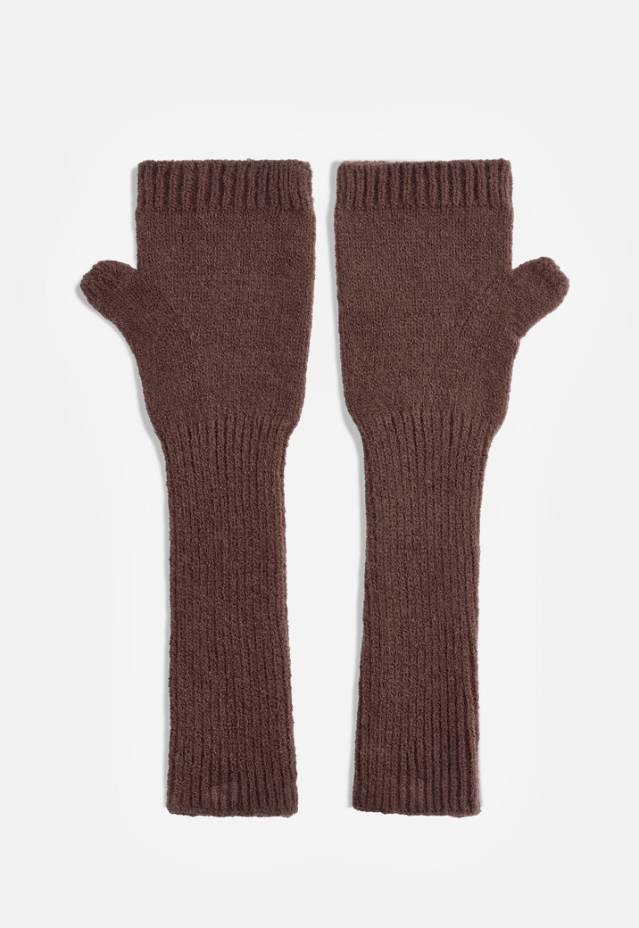 Gebreide Vingerloze Handschoenen met Duimopening