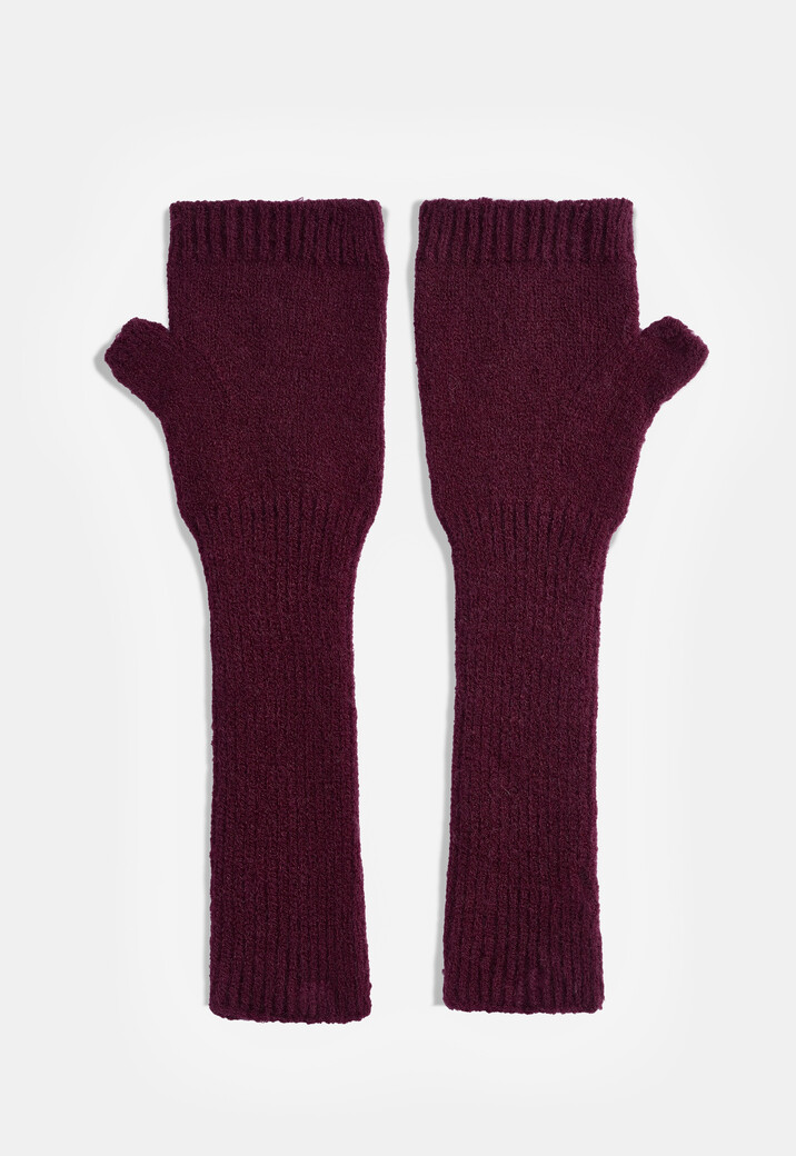 Gebreide Vingerloze Handschoenen met Duimopening