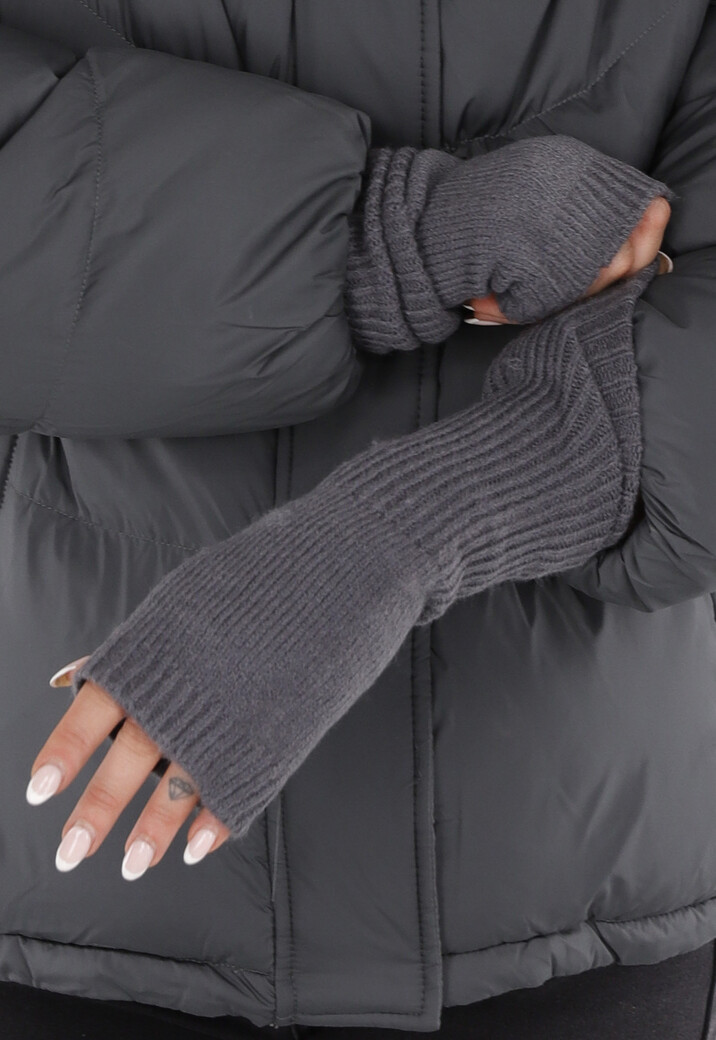 Gebreide Vingerloze Handschoenen met Duimopening