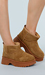Bruine Suede Snowboots met Voering