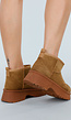 Bruine Suede Snowboots met Voering