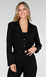 Zwarte Cropped Blazer met Glitters