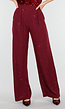 Bordeauxrode Linnenlook Glitter Pantalon met Stretchband