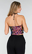 Pailleten Cropped Haltertop met Blauw en Paars