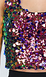 Pailleten Cropped Haltertop met Blauw en Paars