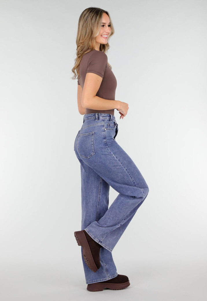 Bruine Stringbody met Korte Mouwen en Naadloze Afwerking