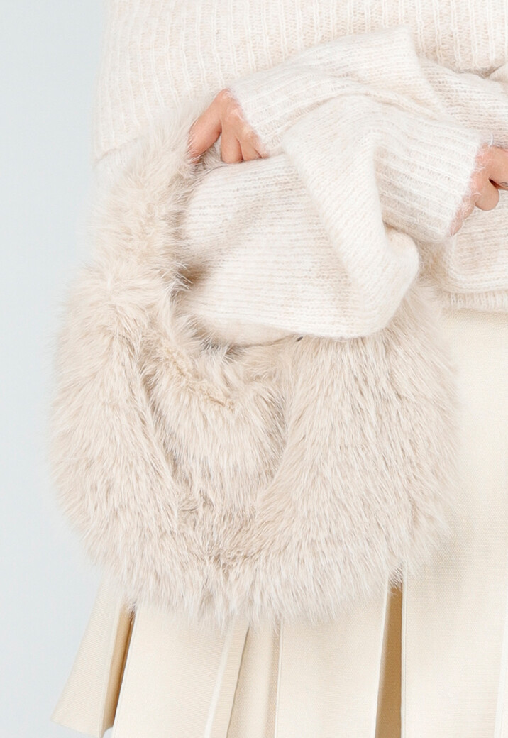 Faux Fur Tas met Gouden Schouderketting