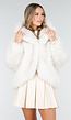 Witte Faux Fur Jas met Capuchon