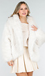 Witte Faux Fur Jas met Capuchon