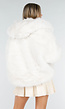 Witte Faux Fur Jas met Capuchon
