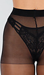 Zwarte Glanzende Panty met Hoge Taille en Corrigerend Effect