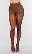 Bruine Glanzende Panty met Hoge Taille en Corrigerend Effect