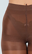 Bruine Glanzende Panty met Hoge Taille en Corrigerend Effect