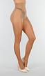 Beige Glanzende Tall Panty met Hoge Taille en Corrigerend Effect