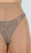 Beige Glanzende Tall Panty met Hoge Taille en Corrigerend Effect
