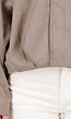 Taupe Suèdelook Jas met Ritssluiting en Verlaagde Schoudernaden