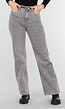 Grijze Stretch Jeans met Panterprint