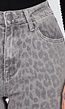 Grijze Jeans met Panterprint en Rechte Pijpen