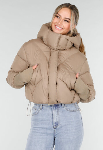 Beige Puffer Jas