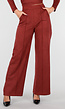 Rode Suede Pantalon met Stretch Taille