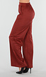 Rode Suede Pantalon met Stretch Taille