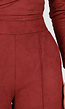 Rode Suede Pantalon met Stretch Taille