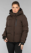 Korte Bruine Winterjas met Capuchon