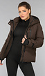 Korte Bruine Winterjas met Capuchon
