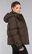 Korte Bruine Winterjas met Capuchon