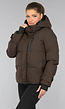 Korte Bruine Winterjas met Capuchon