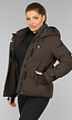 Korte Bruine Winterjas met Capuchon