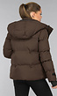 Korte Bruine Winterjas met Capuchon