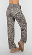 Leopard Print Broek met Rechte Pijp en Elastische Taille