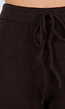 Bruine Gebreide Loungebroek met Trekkoord en Rechte Wijdvallende Pijpen