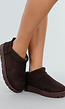 Bruine Instappers met Suede Look